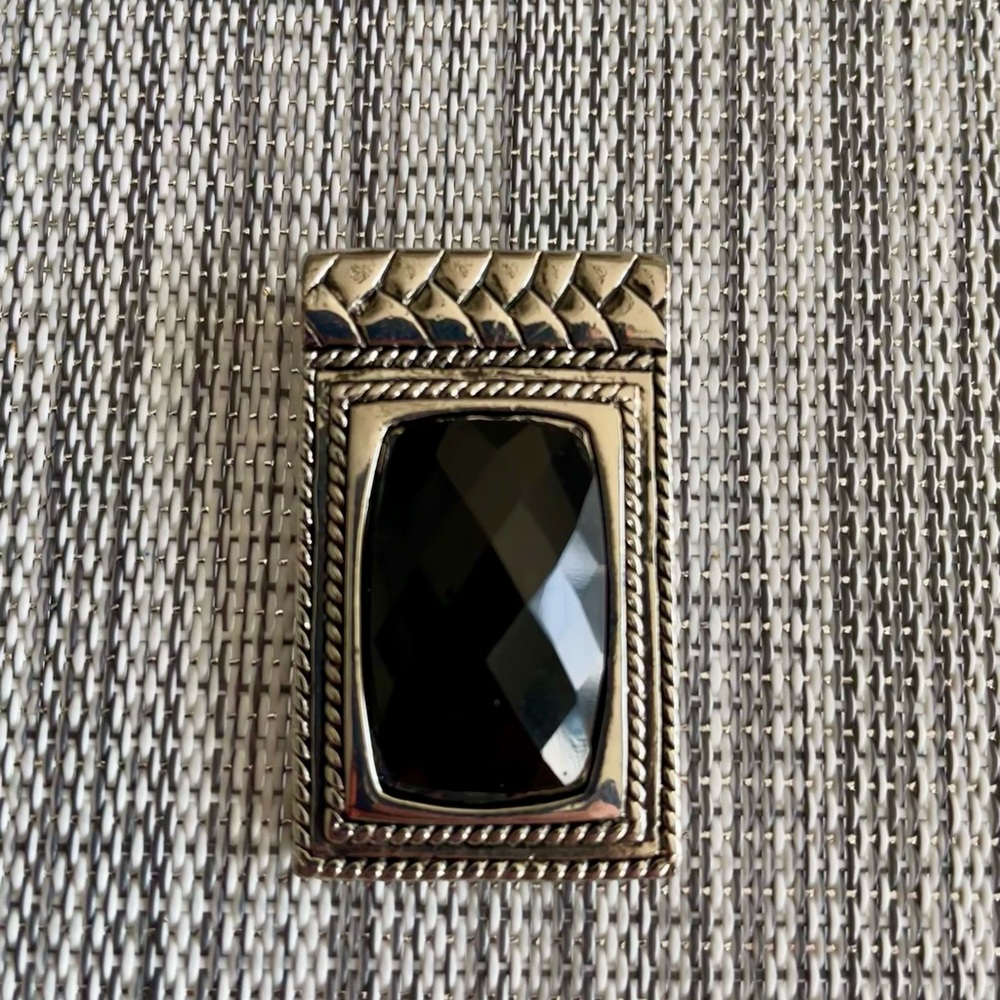 Black Stone Silver Pendant